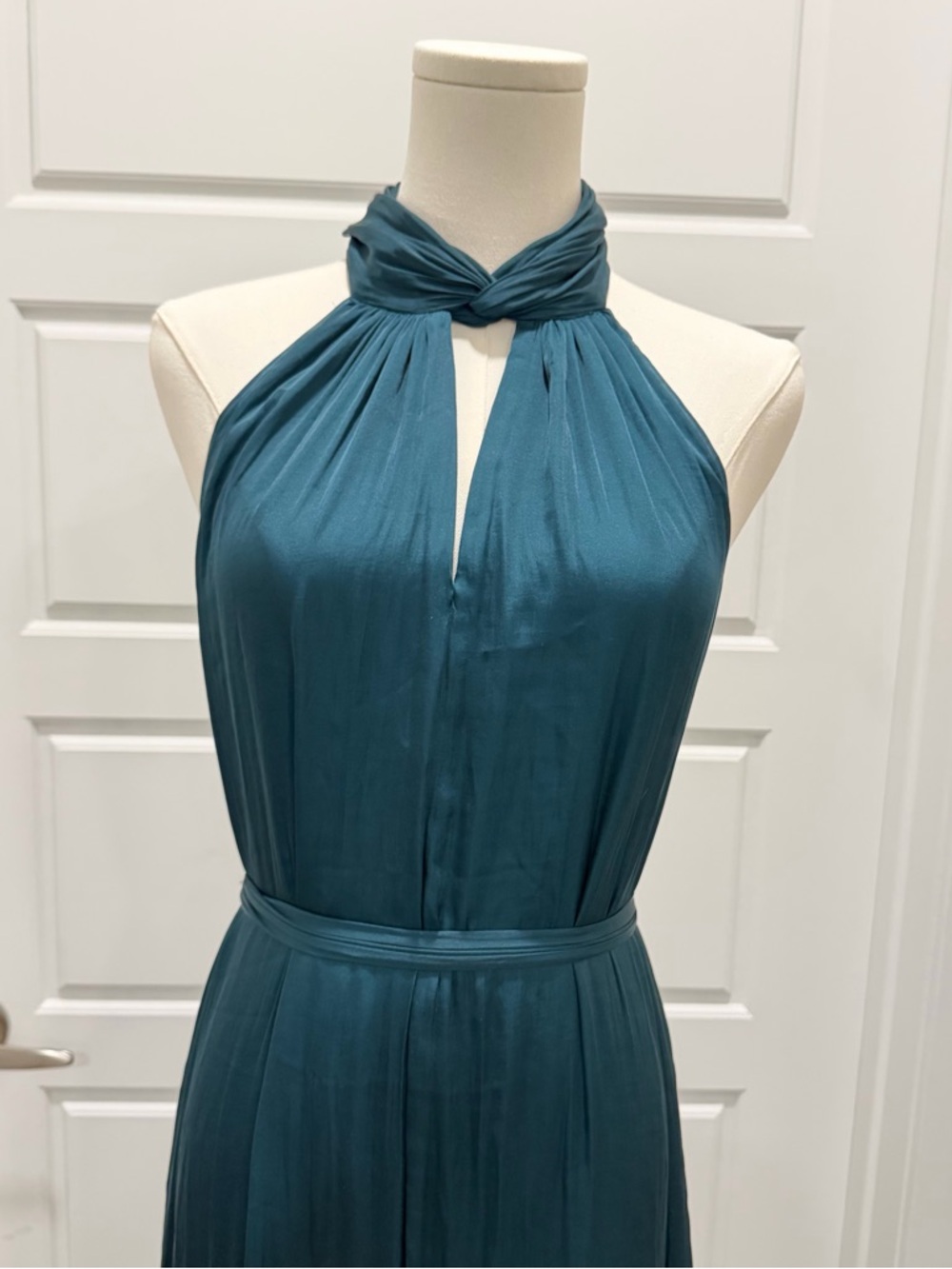 Banana Republic Emerald Green Dress Twisted Collar Maxi Dress - Picture 2 of 7